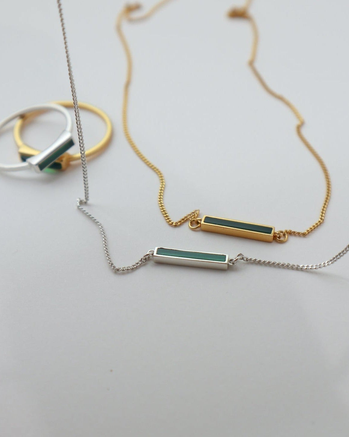 'Green Alchemy' Bar Necklace