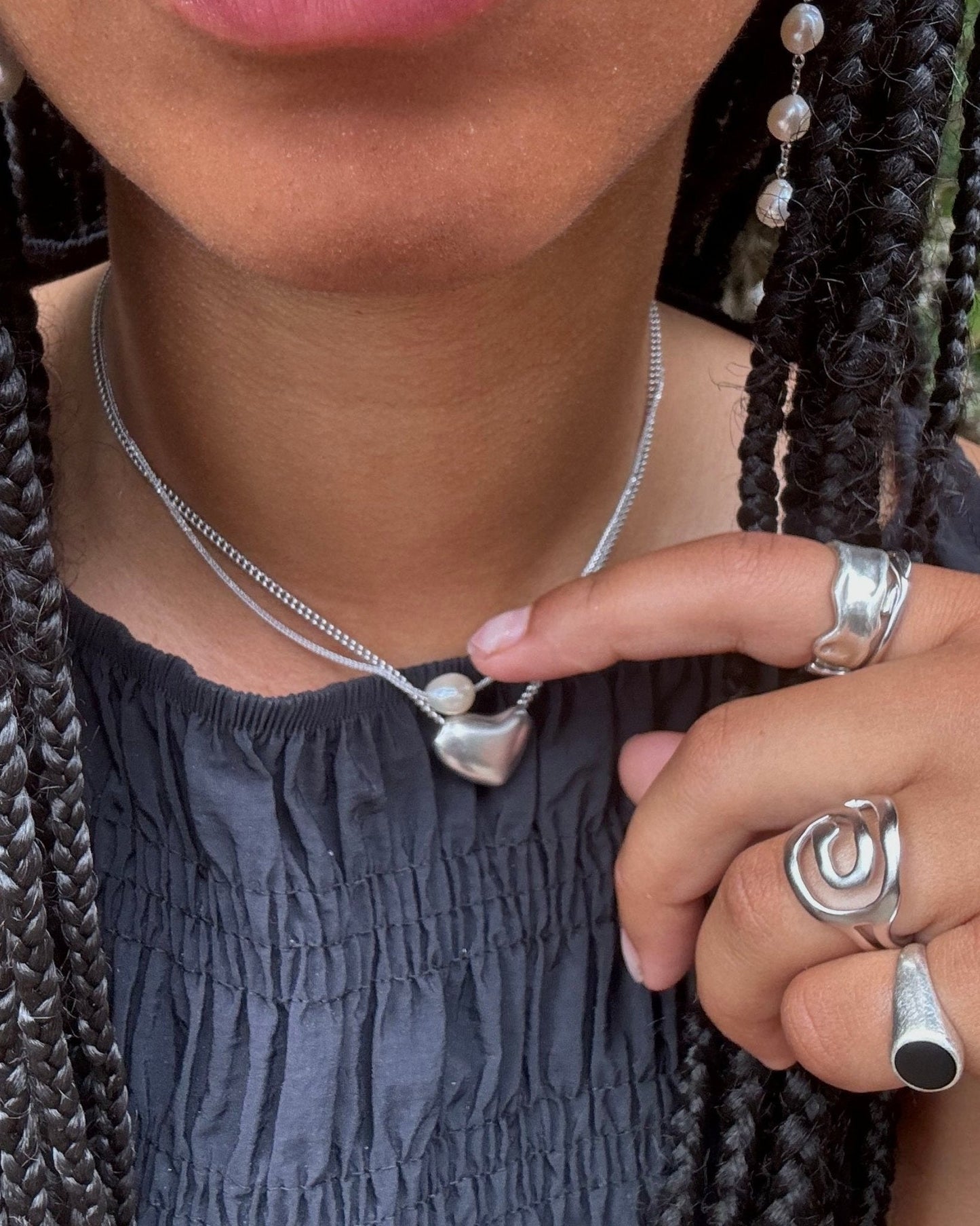 'Emelia' Pearl Chain Necklace