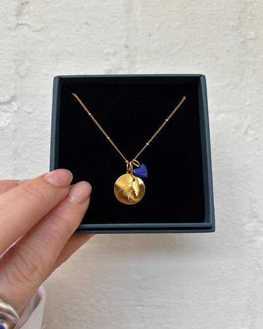 Golden 'Dreamer' Pendant Engraved Necklace
