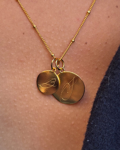 Golden 'Dreamer' Pendant Engraved Necklace