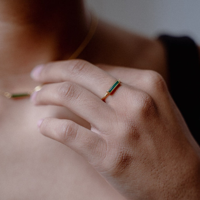 'Green Alchemy' Agate Ring