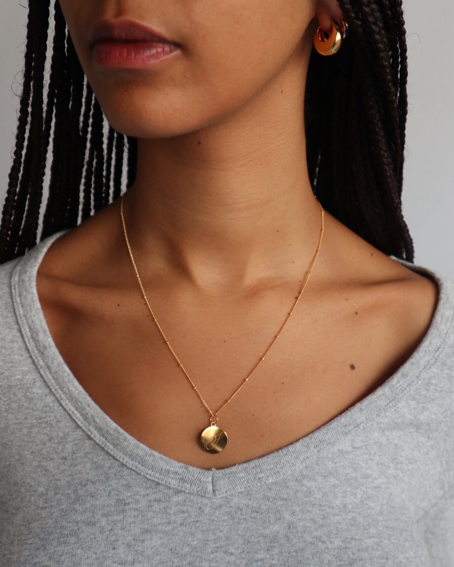 Golden 'Dreamer' Pendant Engraved Necklace