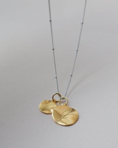 Mixed 'Dreamer' Pendant Engraved Necklace