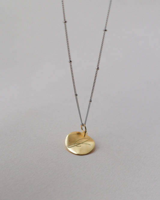 Mixed 'Dreamer' Pendant Engraved Necklace