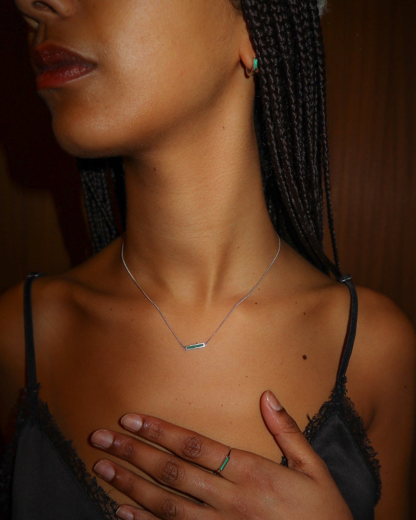 'Green Alchemy' Bar Necklace - LINES AND CURRENT