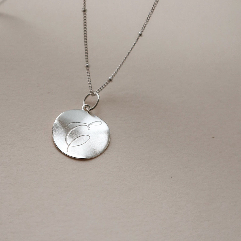  sterling silver engraved dreamer coin necklace