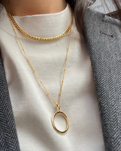 'New Moon' Open Circle Necklace