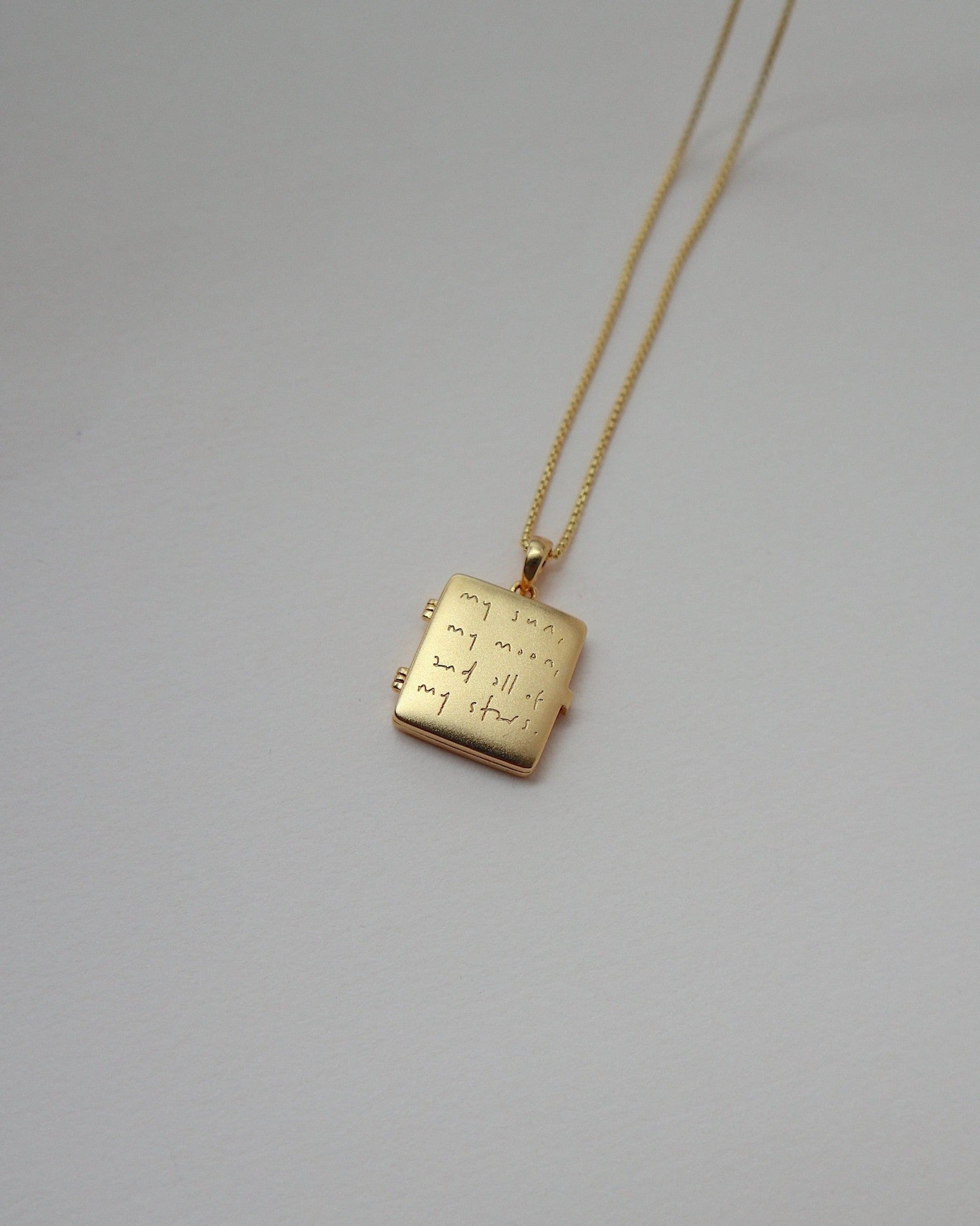 'My Sun, My Moon, and all of my Stars' Locket Necklace