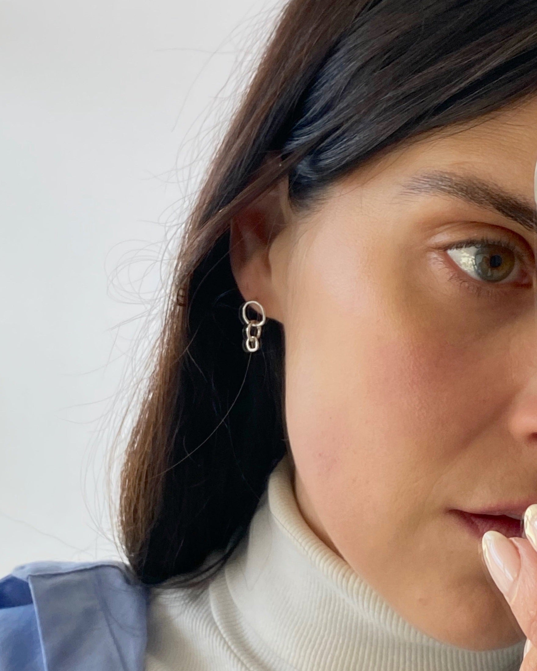 'Frieda' Interlocked Stud Earrings