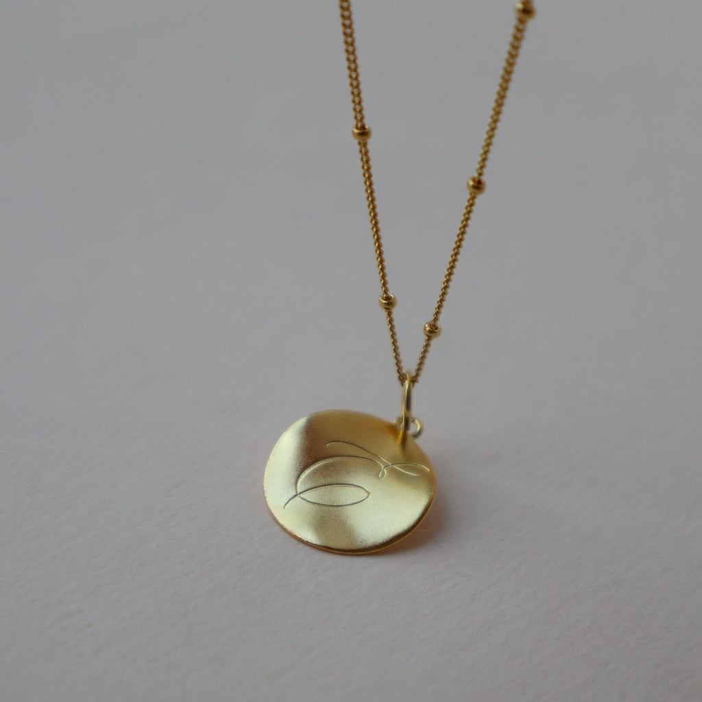 Golden 'Dreamer' Pendant Engraved Necklace