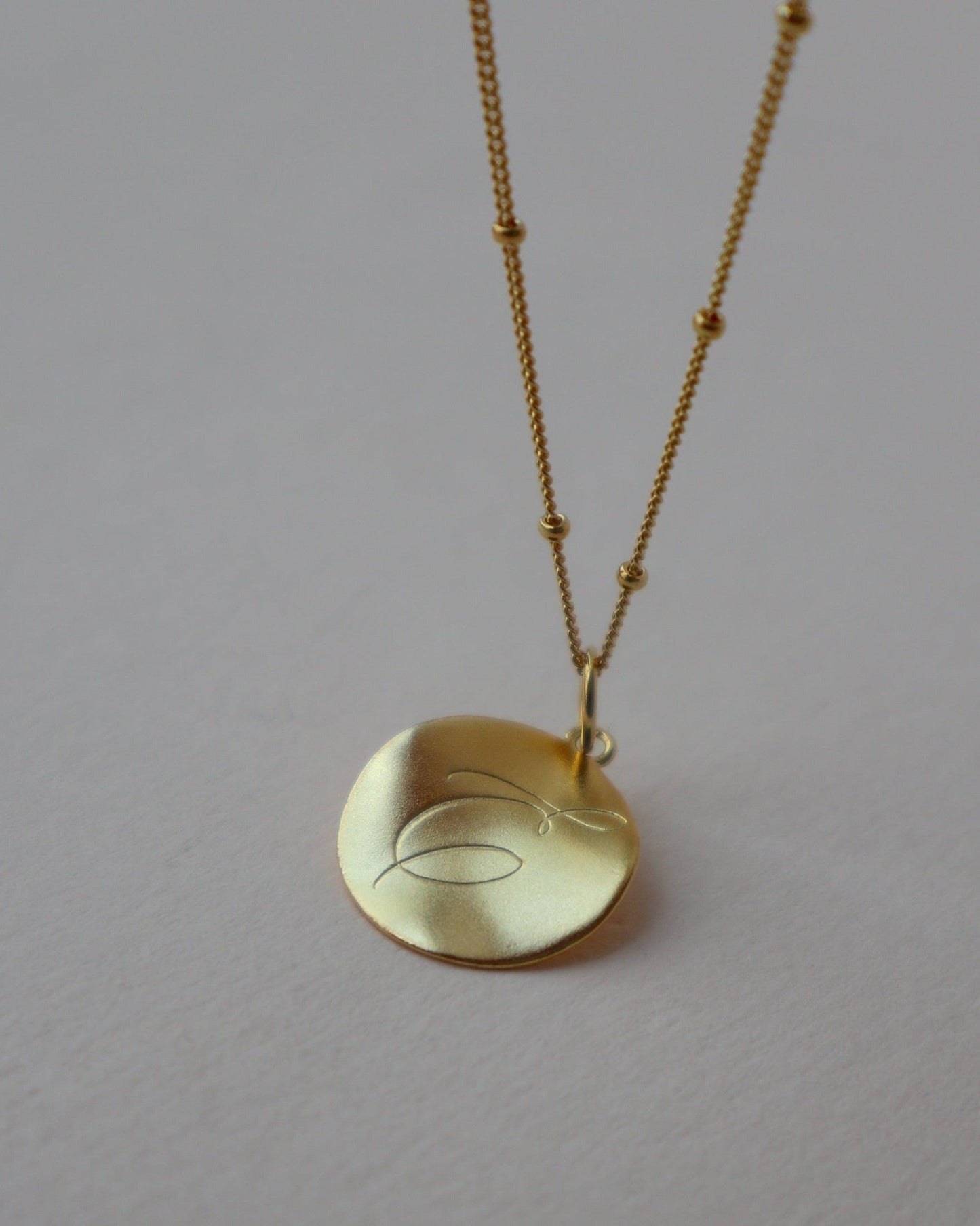 Golden 'Dreamer' Pendant Engraved Necklace