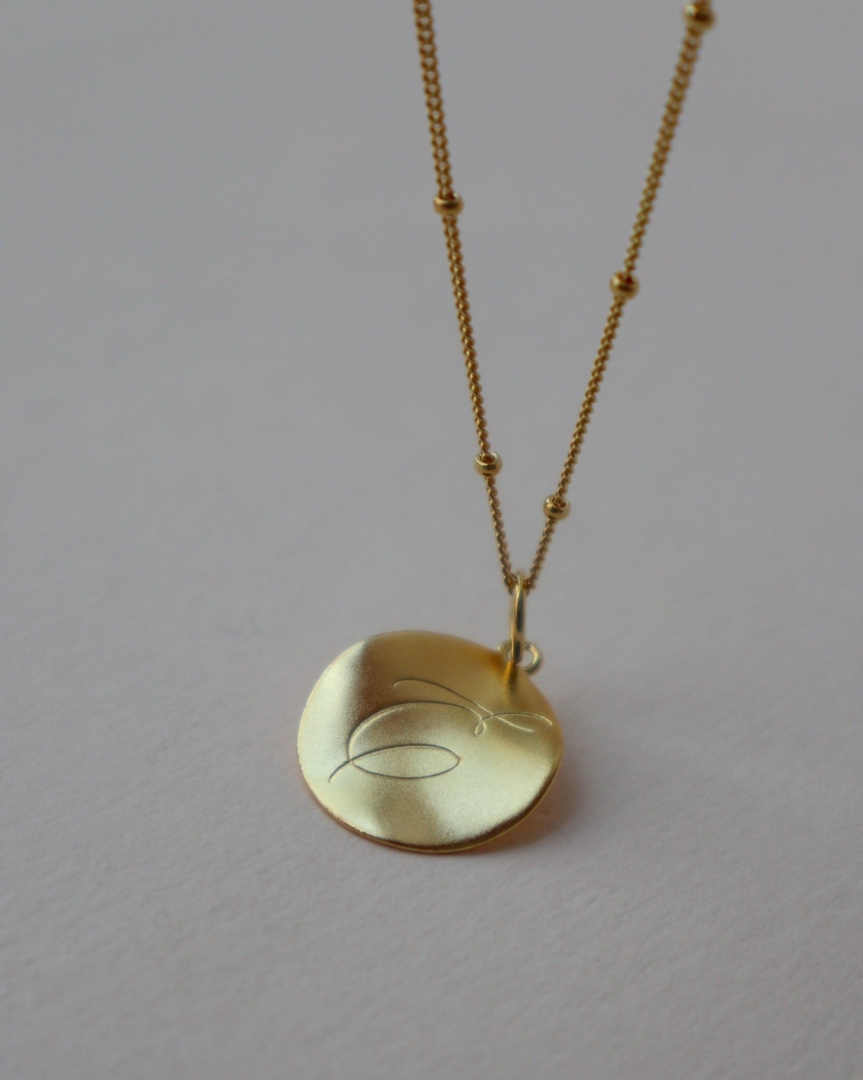 Golden 'Dreamer' Pendant Engraved Necklace