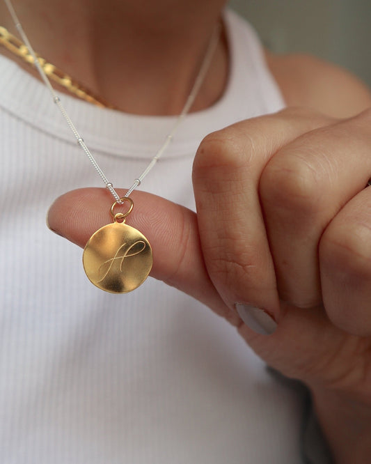 Mixed 'Dreamer' Pendant Engraved Necklace