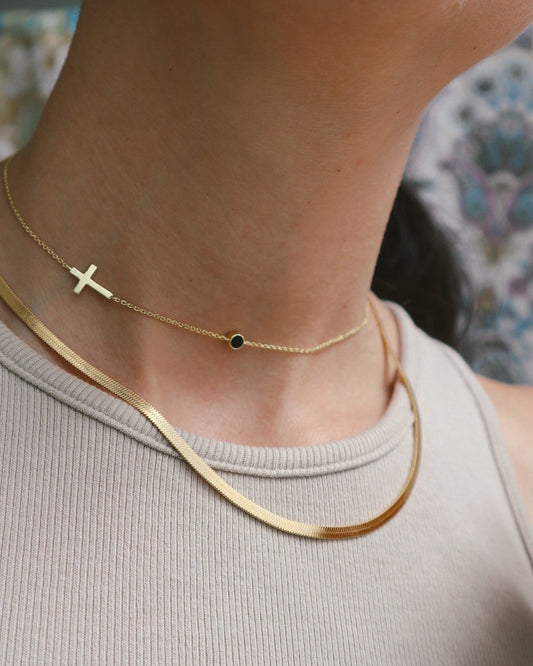 Cross Mona Choker Necklace