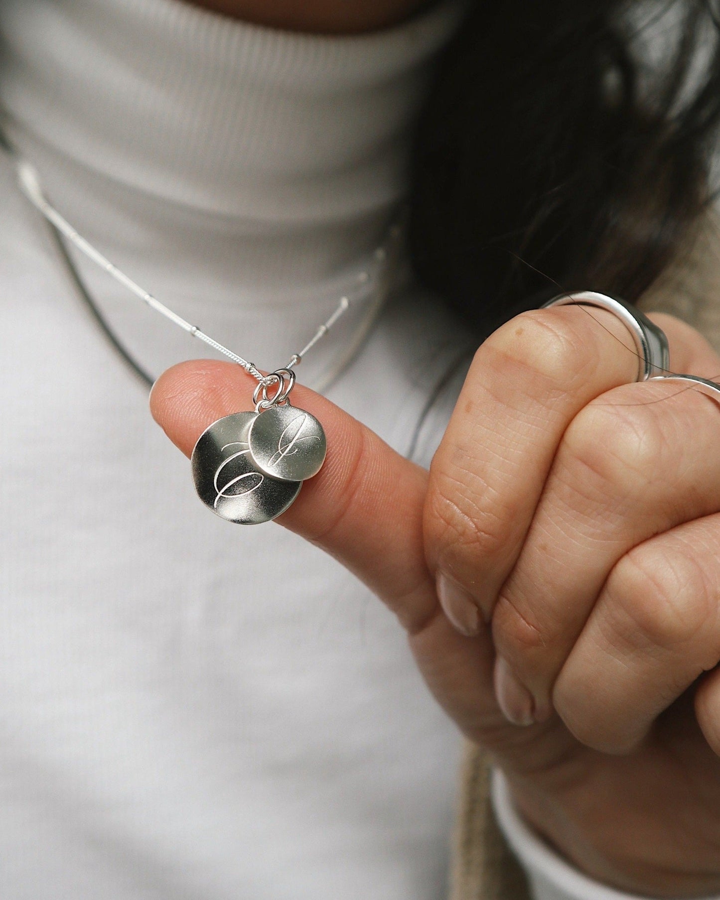 White 'Dreamer' Pendant Engraved Necklace