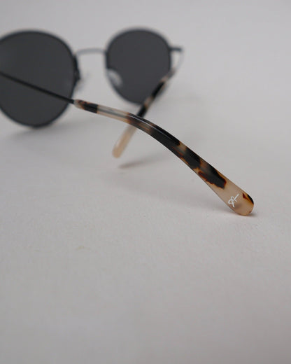 'Henri' Black Metal Sunglasses