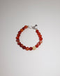 'Agnes' Red Agate Bead Bracelet - Lines & Current