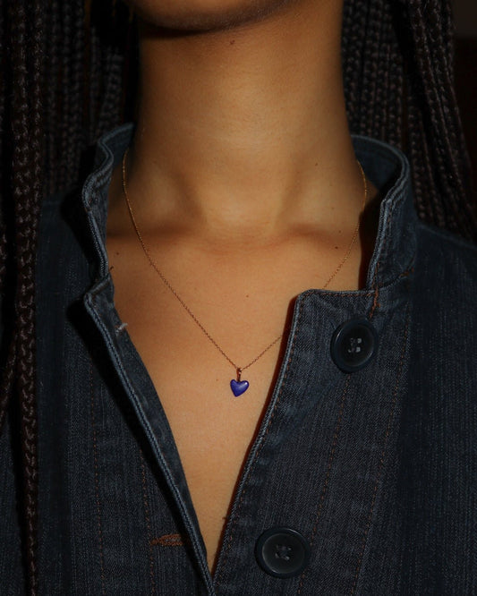 'Andie' Tiny Heart Charm Necklace - LINES AND CURRENT
