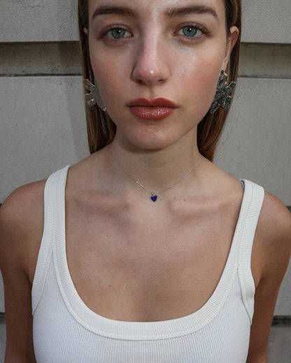 'Andie' Tiny Heart Charm Necklace - Lines & Current