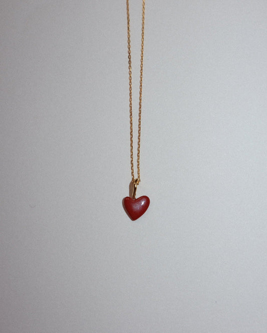 'Andie' Tiny Heart Charm Necklace - Lines & Current