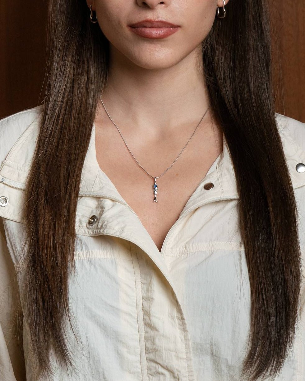 Blue 'Jean' Fish Necklace - LINES AND CURRENT