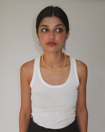 'Brie' Butter Bead Necklace - Lines & Current