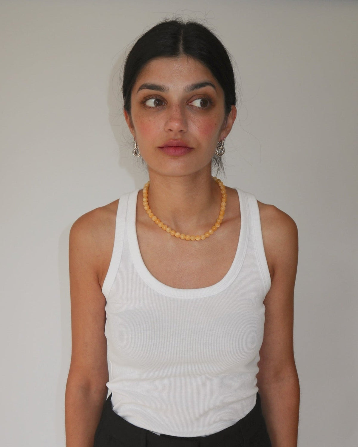 'Brie' Butter Bead Necklace - Lines & Current