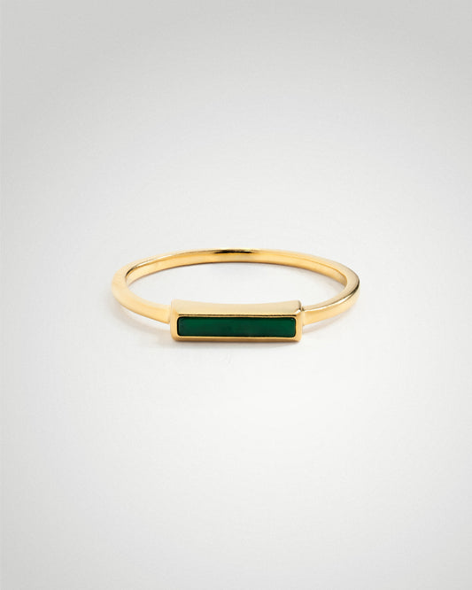 'Green Alchemy' Agate Ring - LINES AND CURRENT