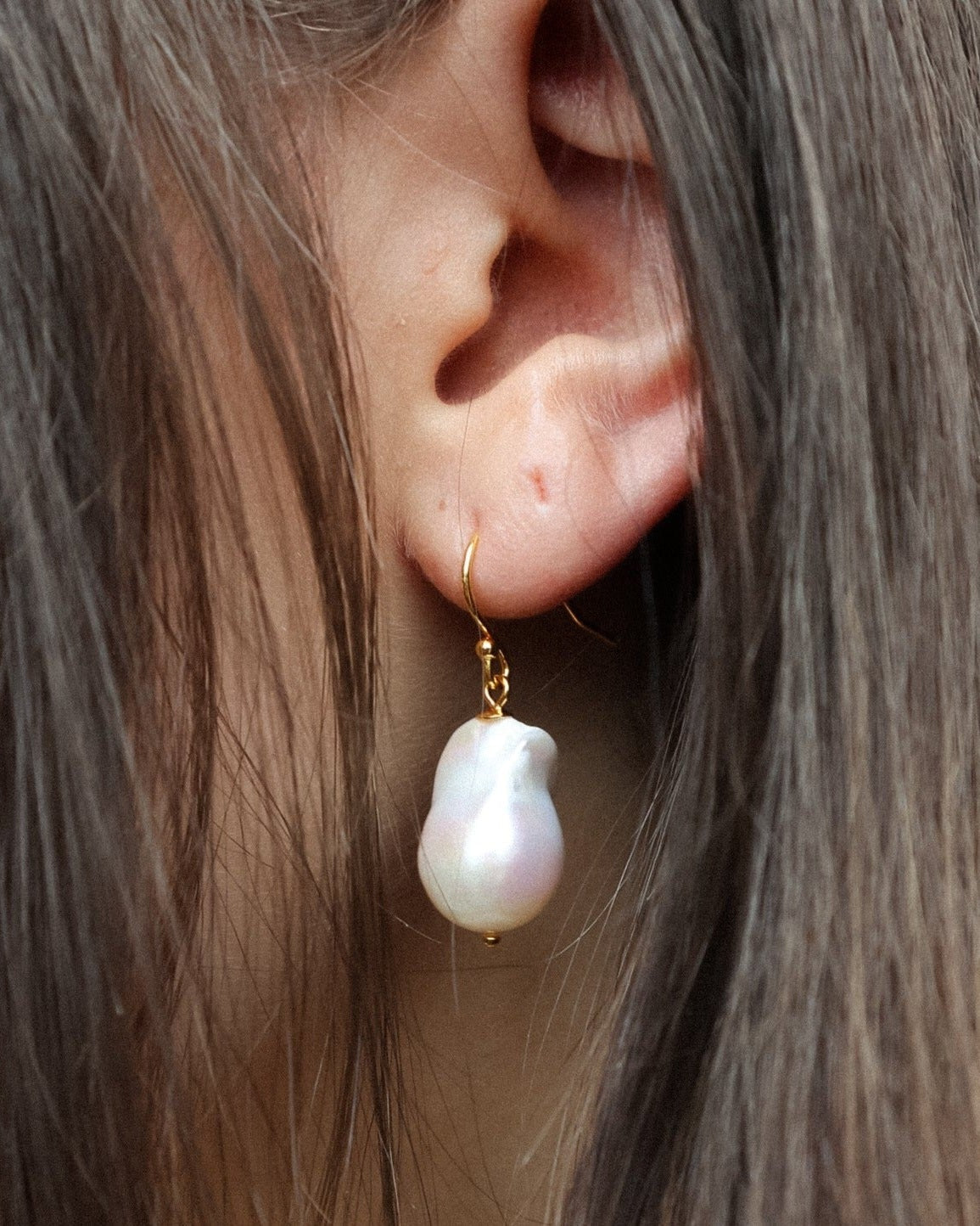 'Enid' Baroque Pearl Drop Earrings