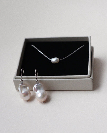 'Enid' Baroque Pearl Drop Earrings