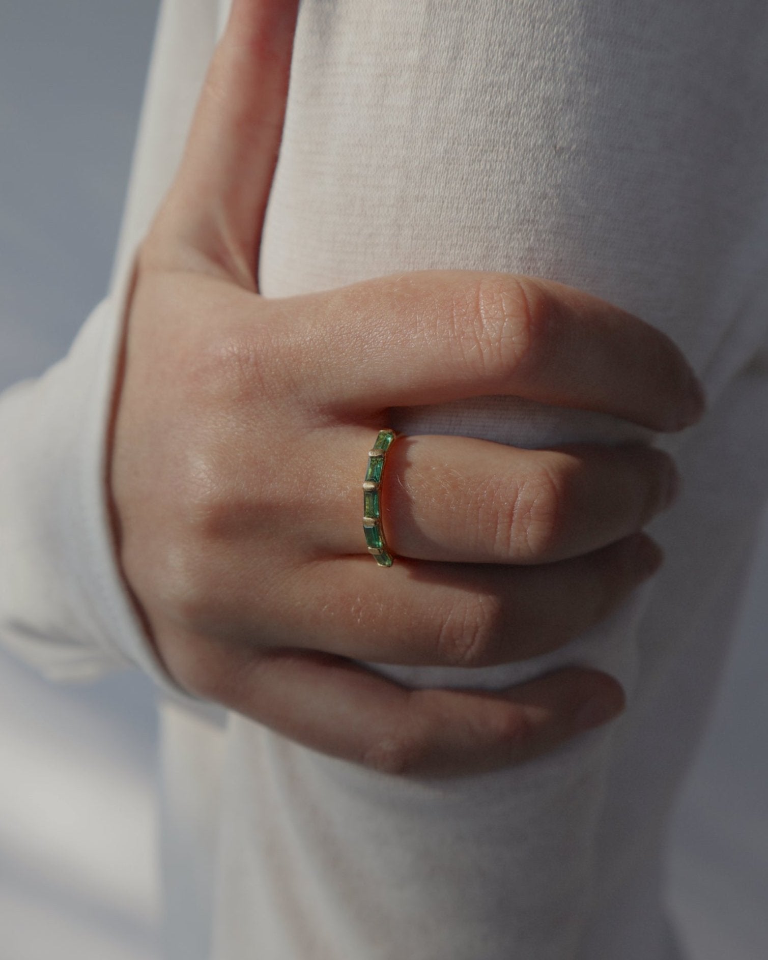'Evie' Eternity Green Ring