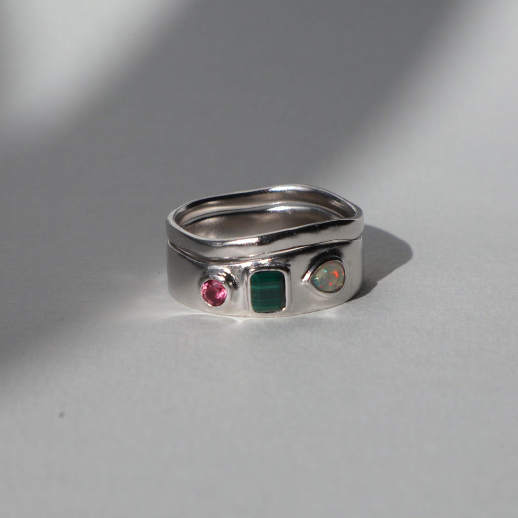 'Fia' Spirited Gemstone Ring - Lines & Current