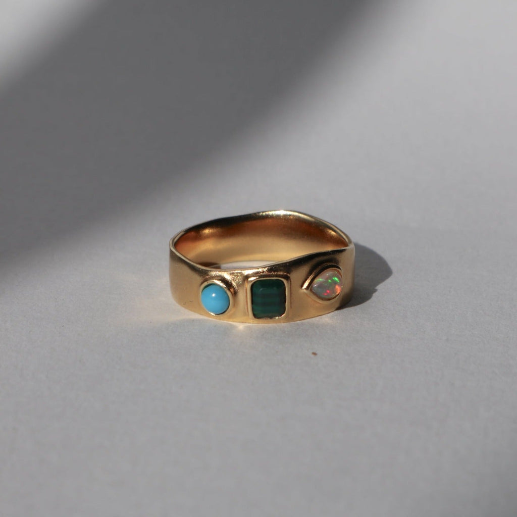 'Fia' Spirited Gemstone Ring - Lines & Current