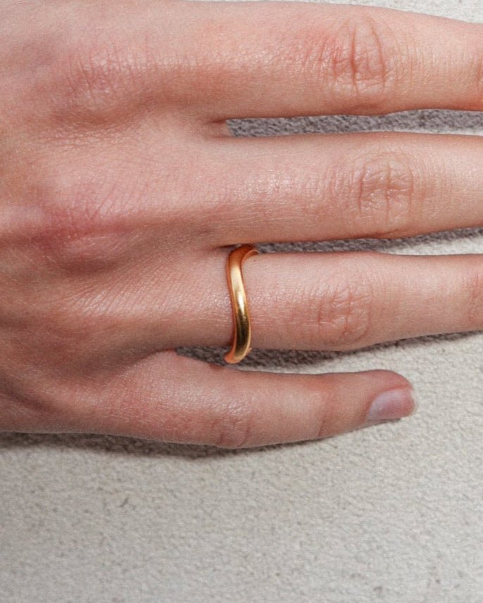 'Flo' Simple Stacker Ring - Lines & Current