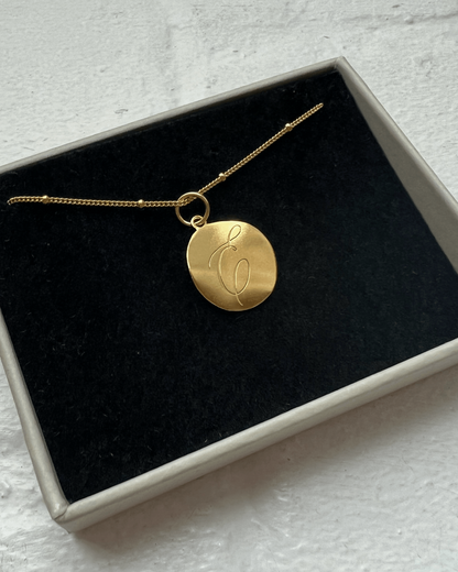 Golden 'Dreamer' Pendant Engraved Necklace