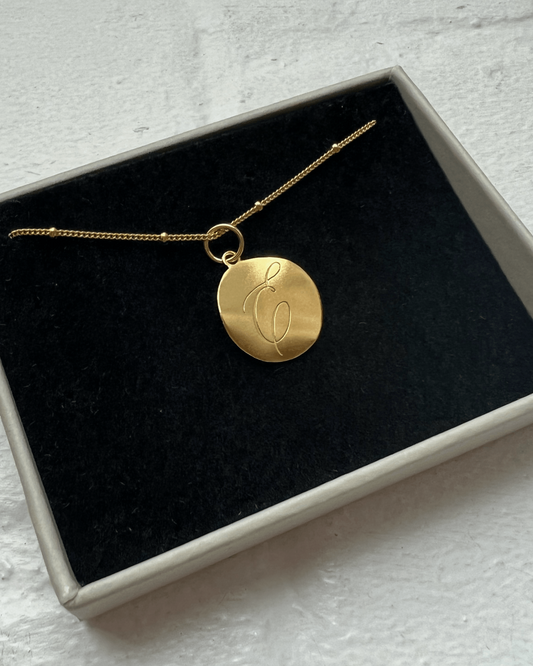 Golden 'Dreamer' Pendant Engraved Necklace