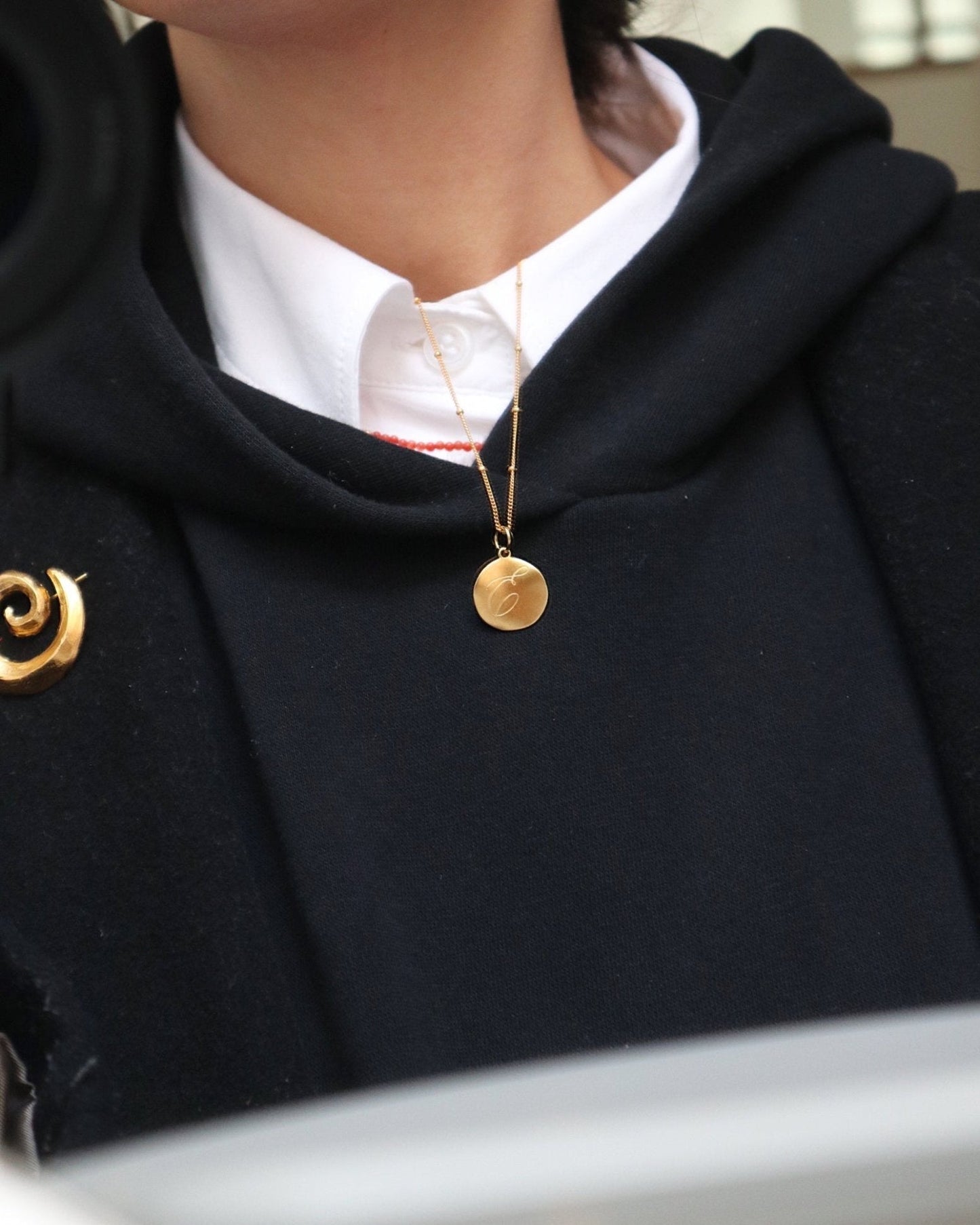 Golden 'Dreamer' Pendant Engraved Necklace