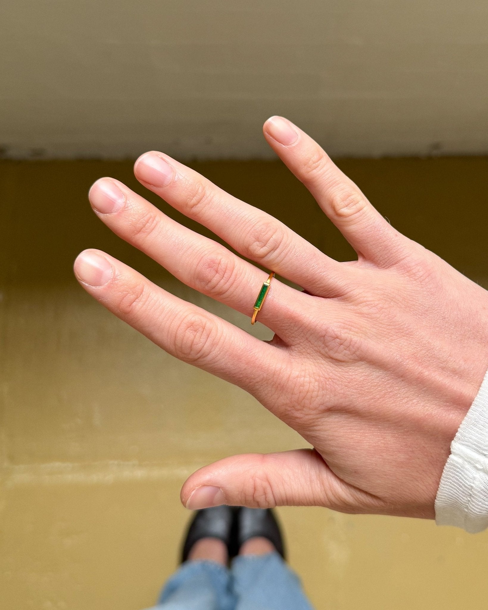 'Green Alchemy' Agate Ring - LINES AND CURRENT