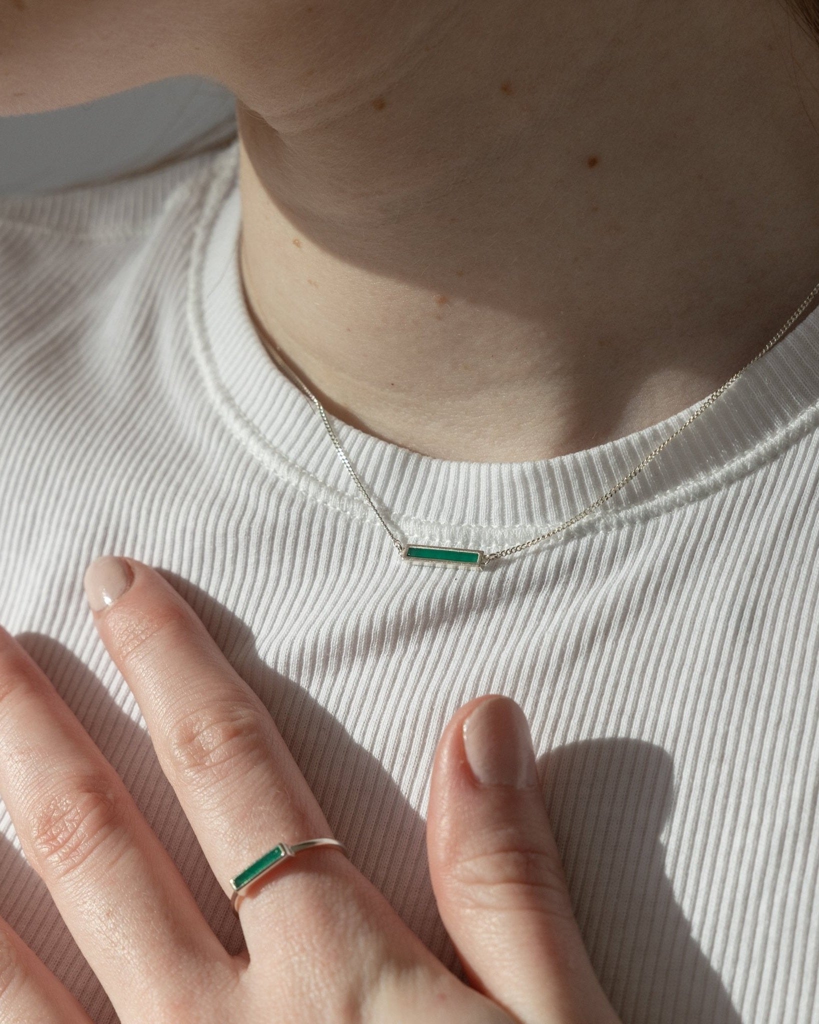 'Green Alchemy' Bar Necklace