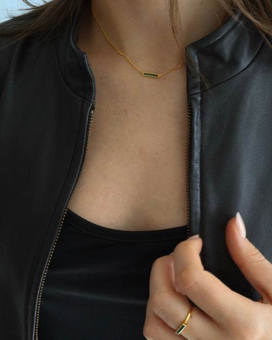 'Green Alchemy' Bar Necklace - Lines & Current