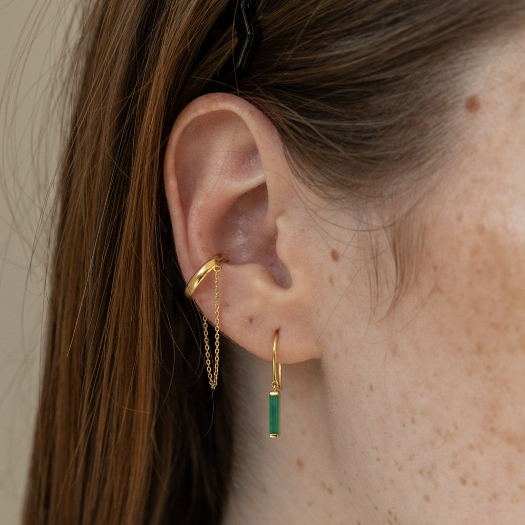 Green Alchemy Drop Earrings - Lines & Current