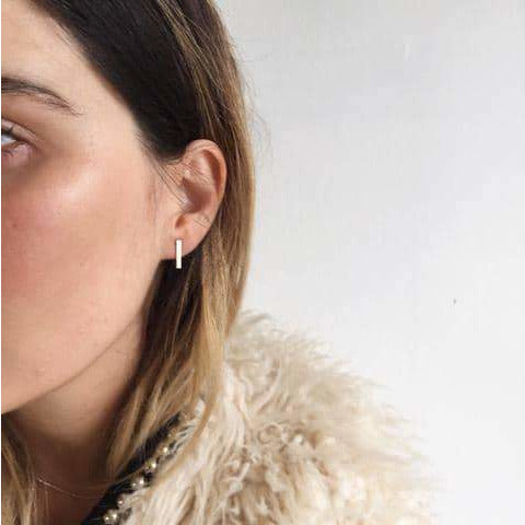 Bar Earrings | Sterling Silver, Rose & Gold - Lines & Current