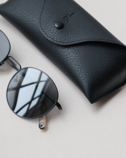'Henri' Black Metal Sunglasses