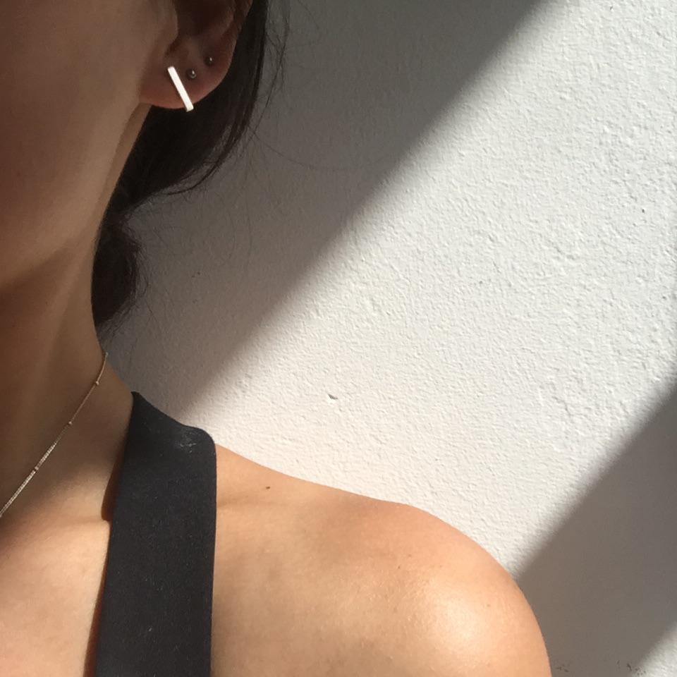 Bar Earrings | Sterling Silver, Rose & Gold - Lines & Current