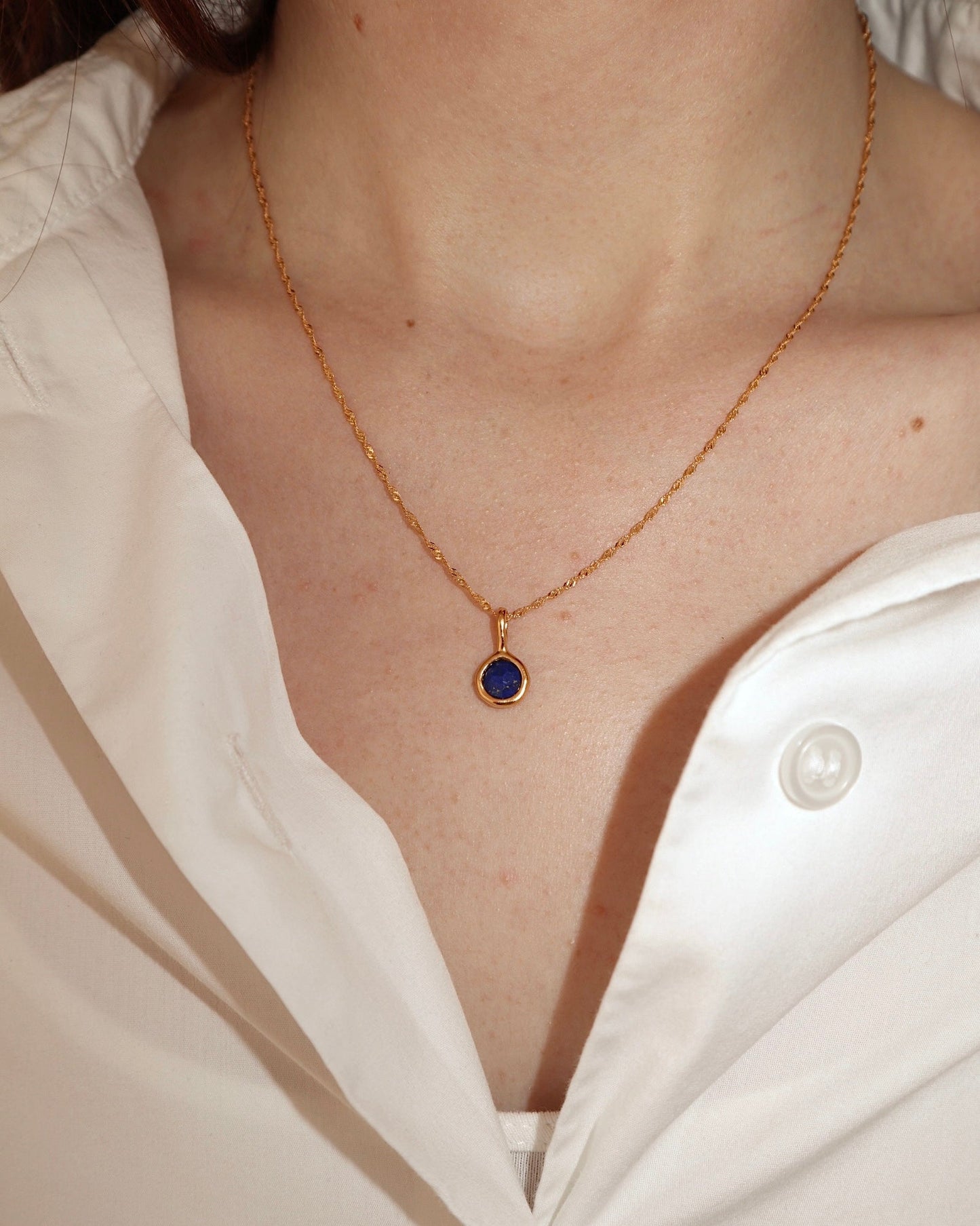 'Jörd' Birthstone Pendant Necklace - Lines & Current
