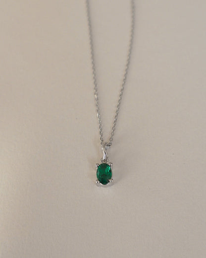 'Kate' Green Oval Necklace