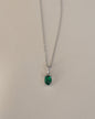 'Kate' Green Oval Necklace