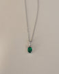 'Kate' Green Oval Necklace