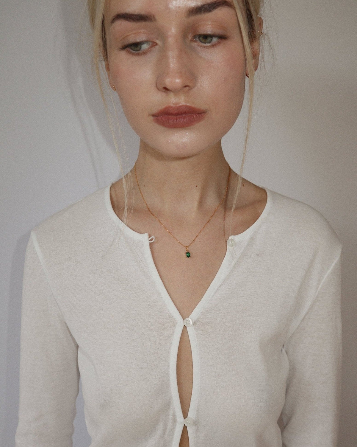 'Kate' Green Oval Necklace