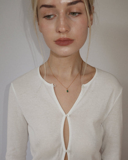 'Kate' Green Oval Necklace